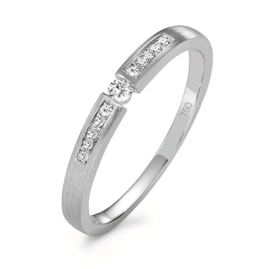 pierścionek solitär złoto białe 750/18 K Diament 0.07 ct, 11 kamienie, w-si