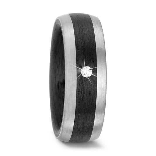 obrączka partnerska pallad 500, węgiel Diament 0.05 ct, w-si