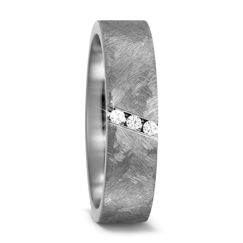 obrączka partnerska tytan Diament 0.06 ct, 3 kamienie, w-si