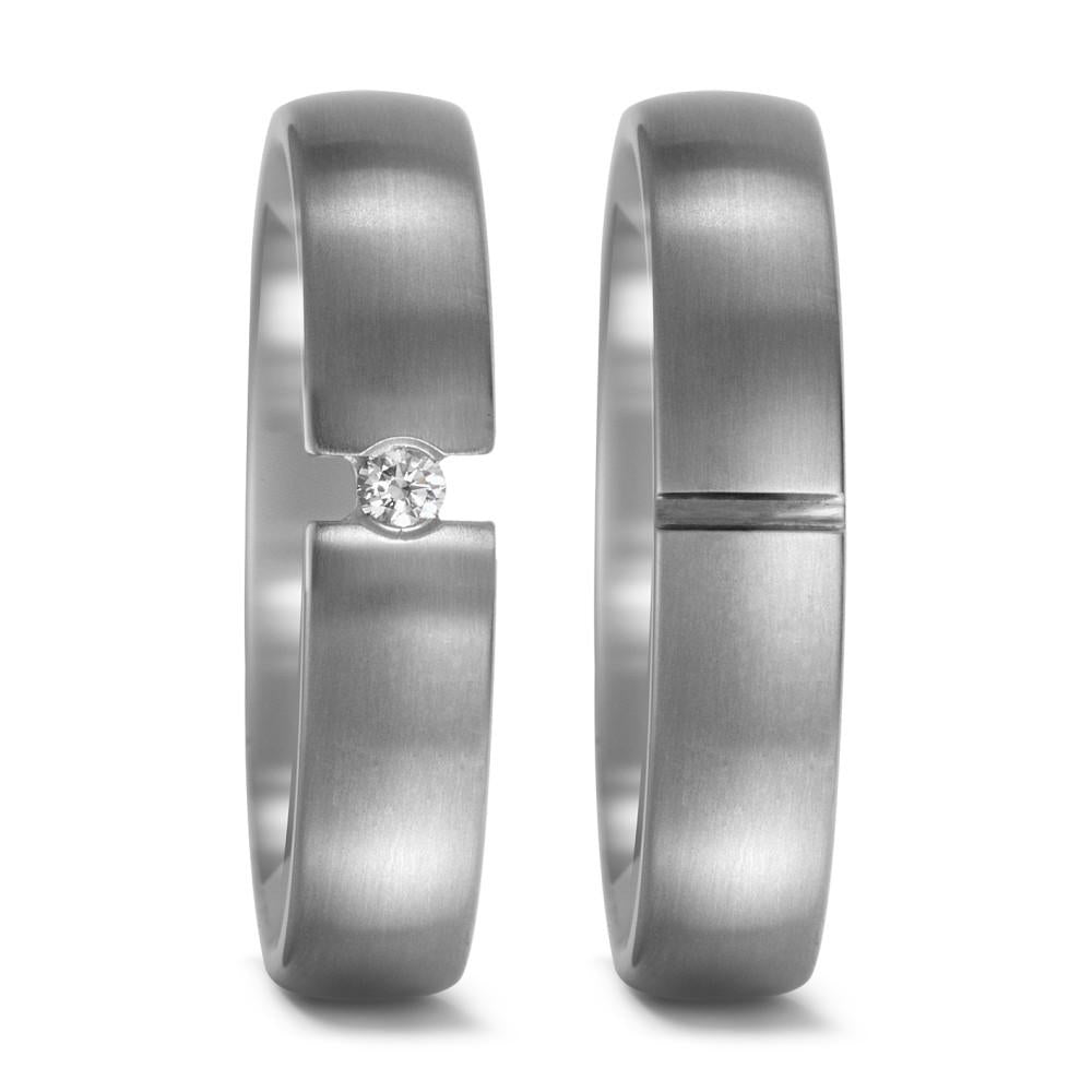 obrączka partnerska tytan Diament 0.05 ct, w-si