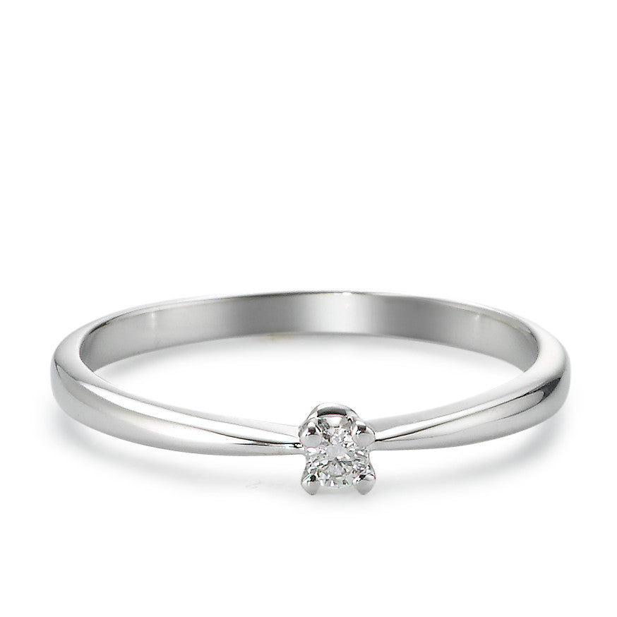 pierścionek solitär złoto białe 750/18 K Diament 0.05 ct, tw-vsi