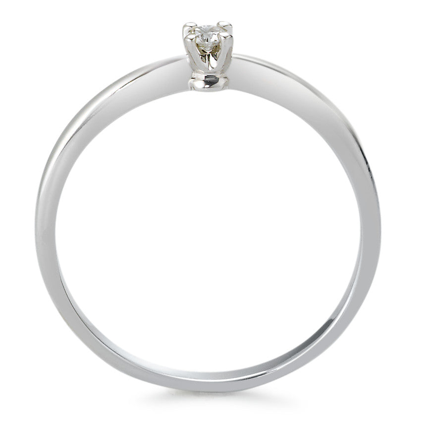 pierścionek solitär złoto białe 750/18 K Diament 0.05 ct, tw-vsi