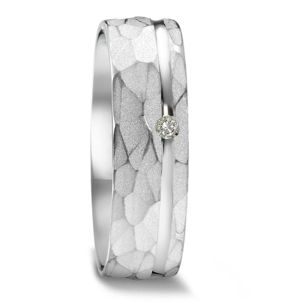 obrączka partnerska srebro Diament 0.02 ct, w-si