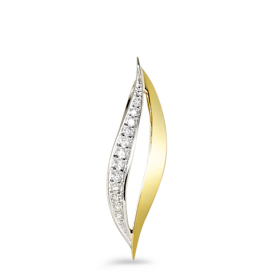 wisiorek złoto żółte 750/18 K, złoto białe 750/18 K Diament biały, 0.06 ct, 12 kamienie, [Brillant], w-si