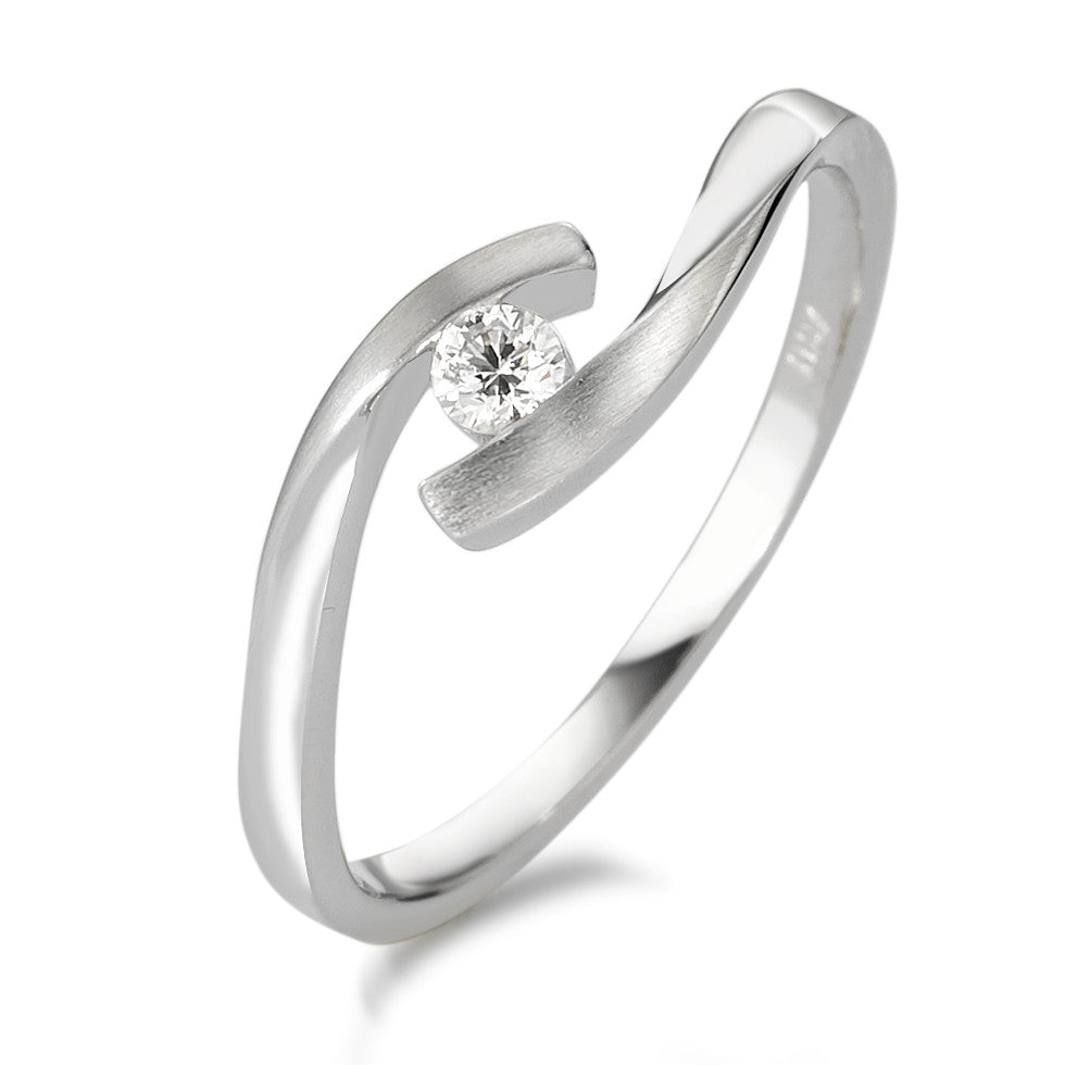 pierścionek złoto białe 750/18 K Diament biały, 0.07 ct, [Brillant], w-si