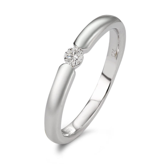 pierścionek solitär złoto białe 750/18 K Diament biały, 0.08 ct, [Brillant], w-si