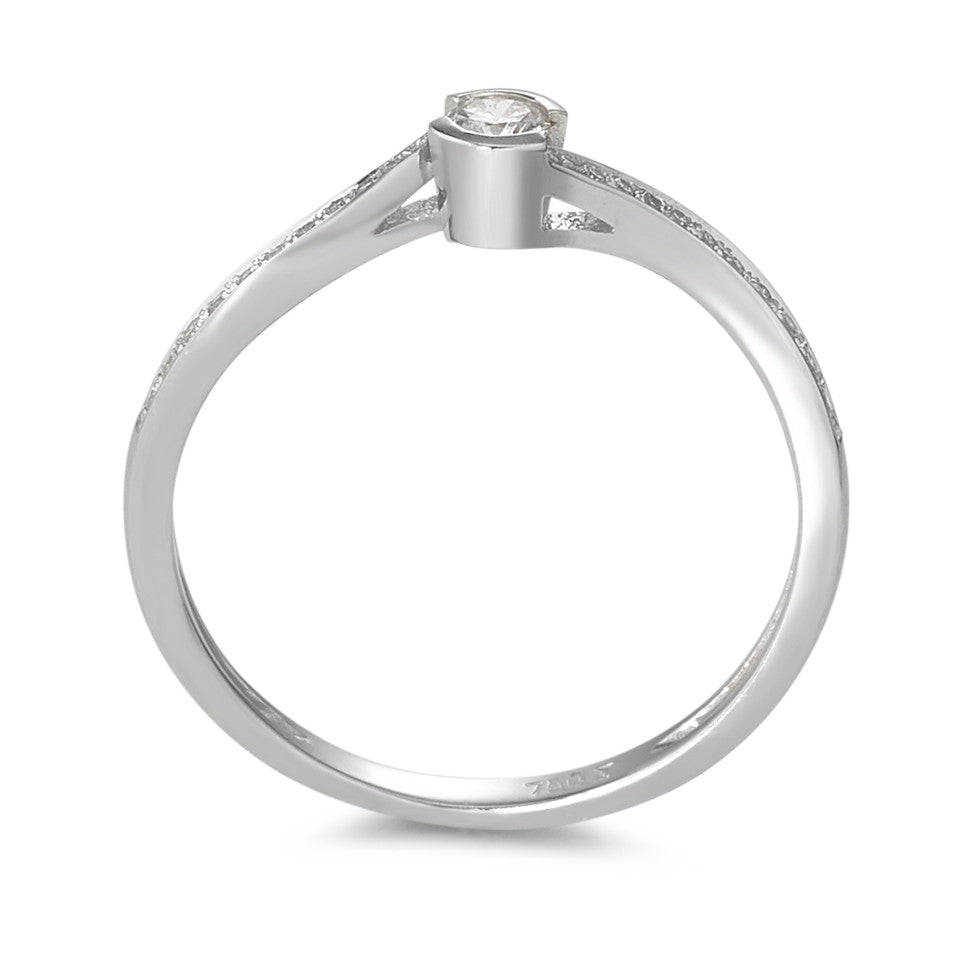 pierścionek złoto białe 750/18 K Diament 0.16 ct, 21 kamienie, w-si