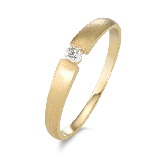 pierścionek solitär złoto żółte 750/18 K Diament 0.06 ct, w-si