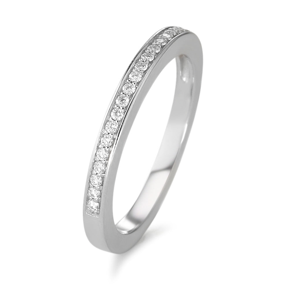 pierścionek pamięci złoto białe 750/18 K Diament 0.09 ct, 19 kamienie, w-si