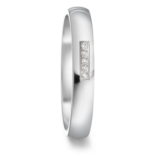 obrączka partnerska stal nierdzewna Diament 0.04 ct, 5 kamienie, tw-si