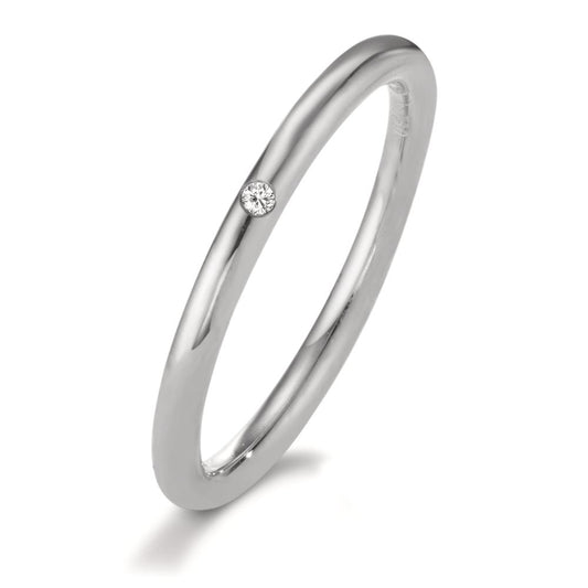 pierścionek towarzyszący złoto białe 750/18 K Diament 0.01 ct, w-si