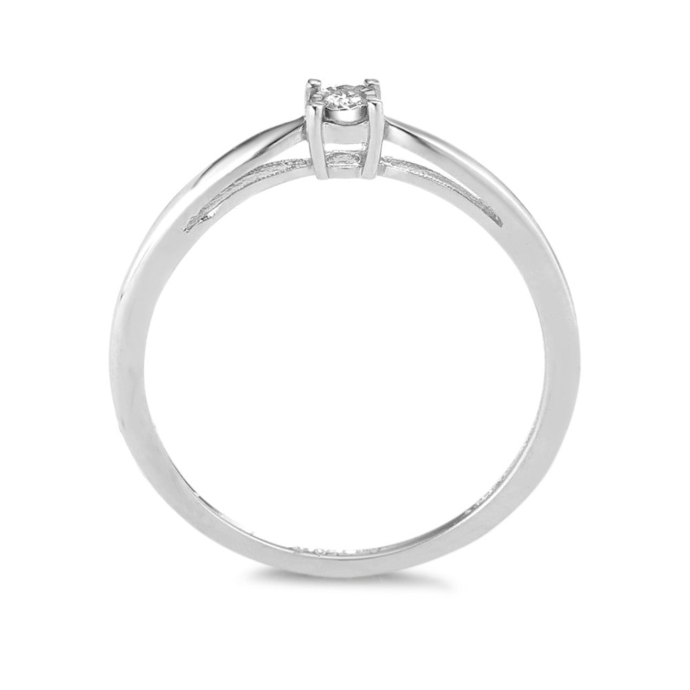 pierścionek solitär złoto białe 750/18 K Diament 0.03 ct, w-pi2