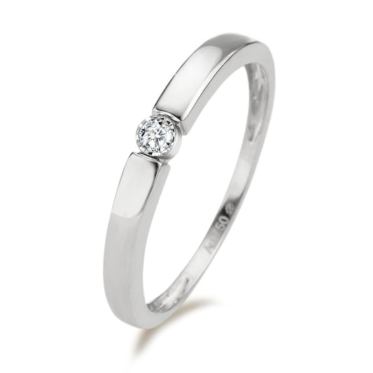 pierścionek solitär złoto białe 750/18 K Diament 0.04 ct, w-pi2