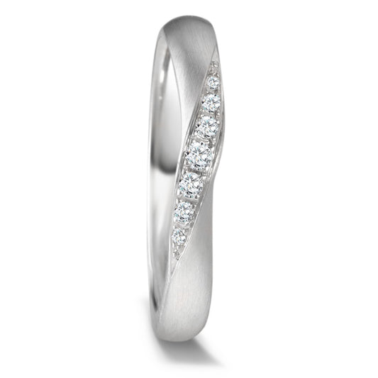 obrączka partnerska platyna 950 Diament 0.08 ct, 7 kamienie, tw-vsi