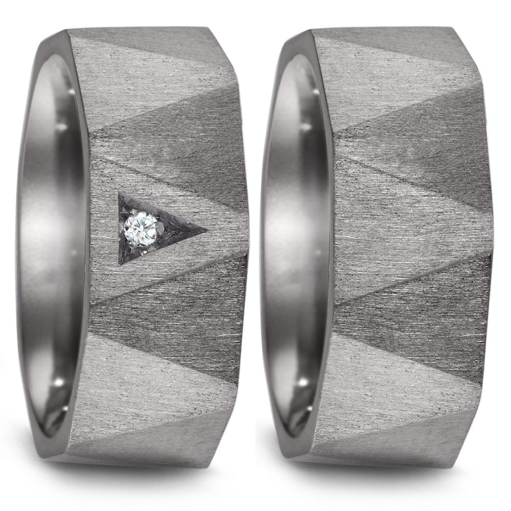 obrączka partnerska tantal 999 Diament 0.02 ct, w-si