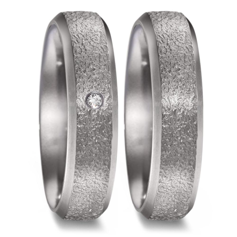 obrączka partnerska tantal 999 Diament 0.02 ct, w-si