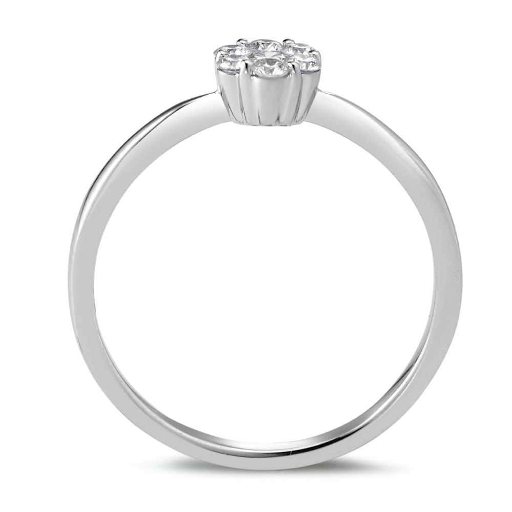 pierścionek złoto białe 375/9 K Diament 0.18 ct, 7 kamienie, w-si