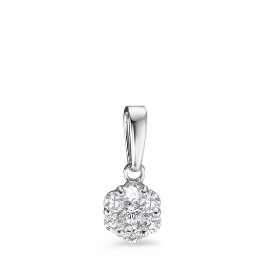 wisiorek złoto białe 375/9 K Diament 0.18 ct, 7 kamienie, w-si Ø5 mm