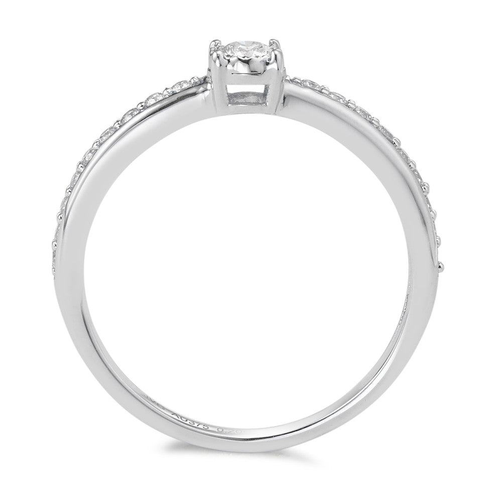 pierścionek solitär złoto białe 375/9 K Diament 0.20 ct, 19 kamienie, w-si