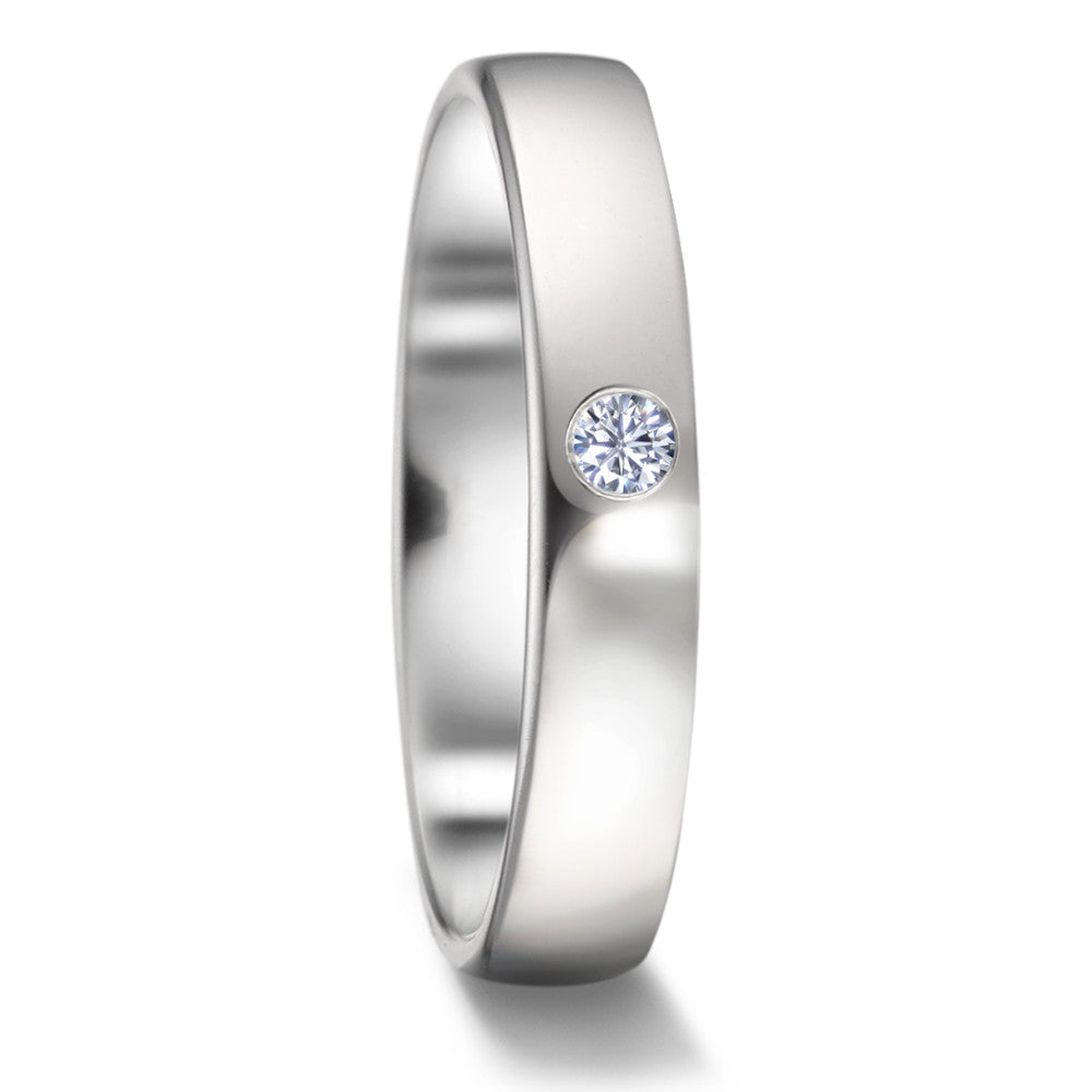 obrączka partnerska platyna 950 Diament 0.04 ct, w-si