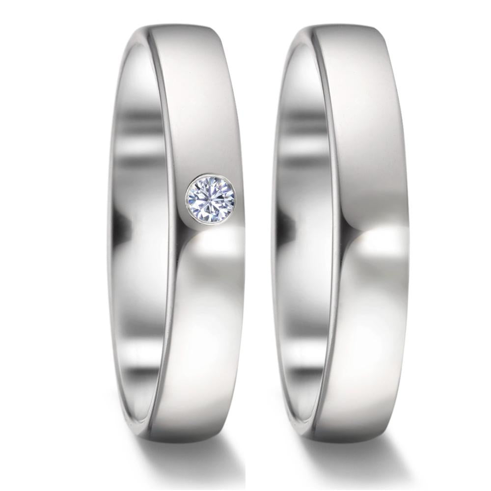 obrączka partnerska platyna 950 Diament 0.04 ct, w-si