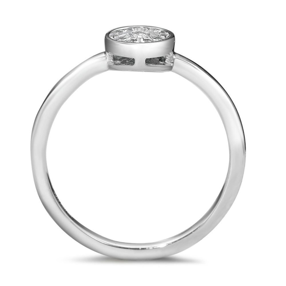 pierścionek solitär złoto białe 750/18 K Diament 0.15 ct, 13 kamienie, w-si