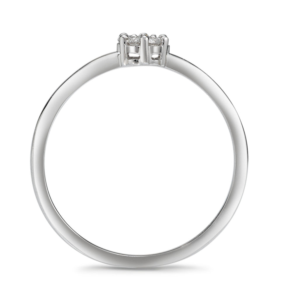 pierścionek solitär złoto białe 750/18 K Diament 0.10 ct, 7 kamienie, w-si