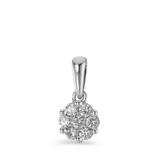 wisiorek złoto białe 750/18 K Diament 0.10 ct, 7 kamienie, w-si Ø4.5 mm