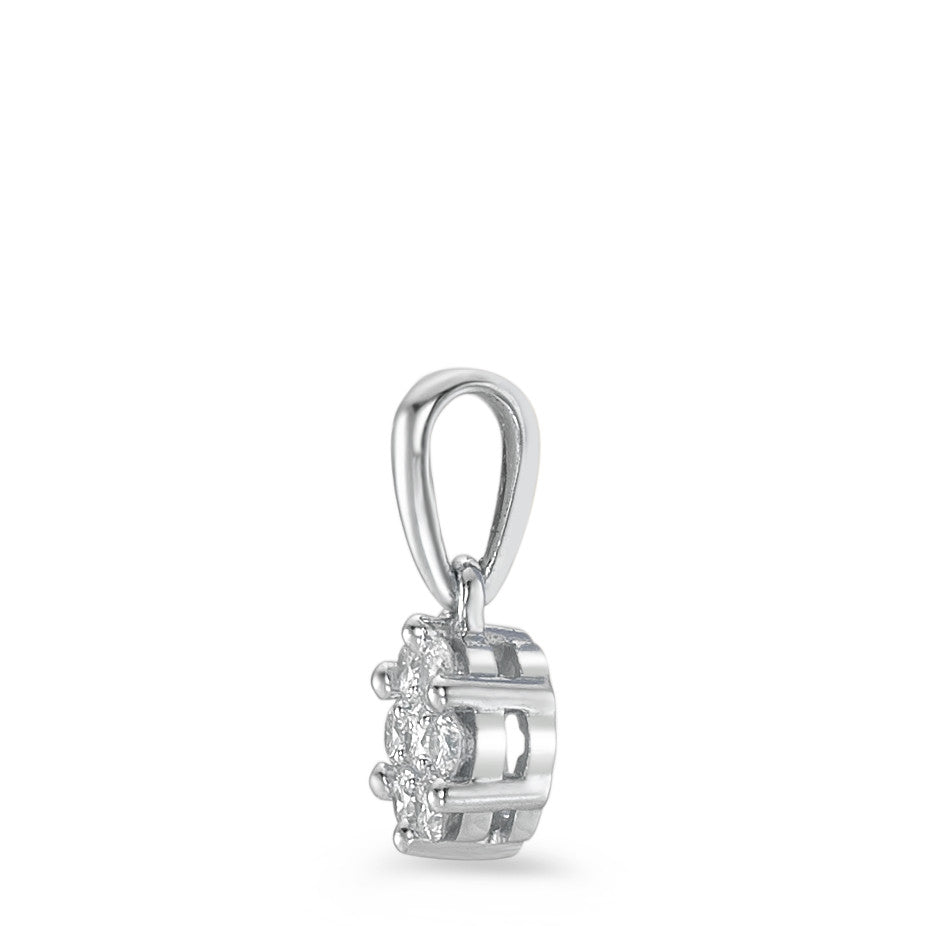 wisiorek złoto białe 750/18 K Diament 0.10 ct, 7 kamienie, w-si Ø4.5 mm