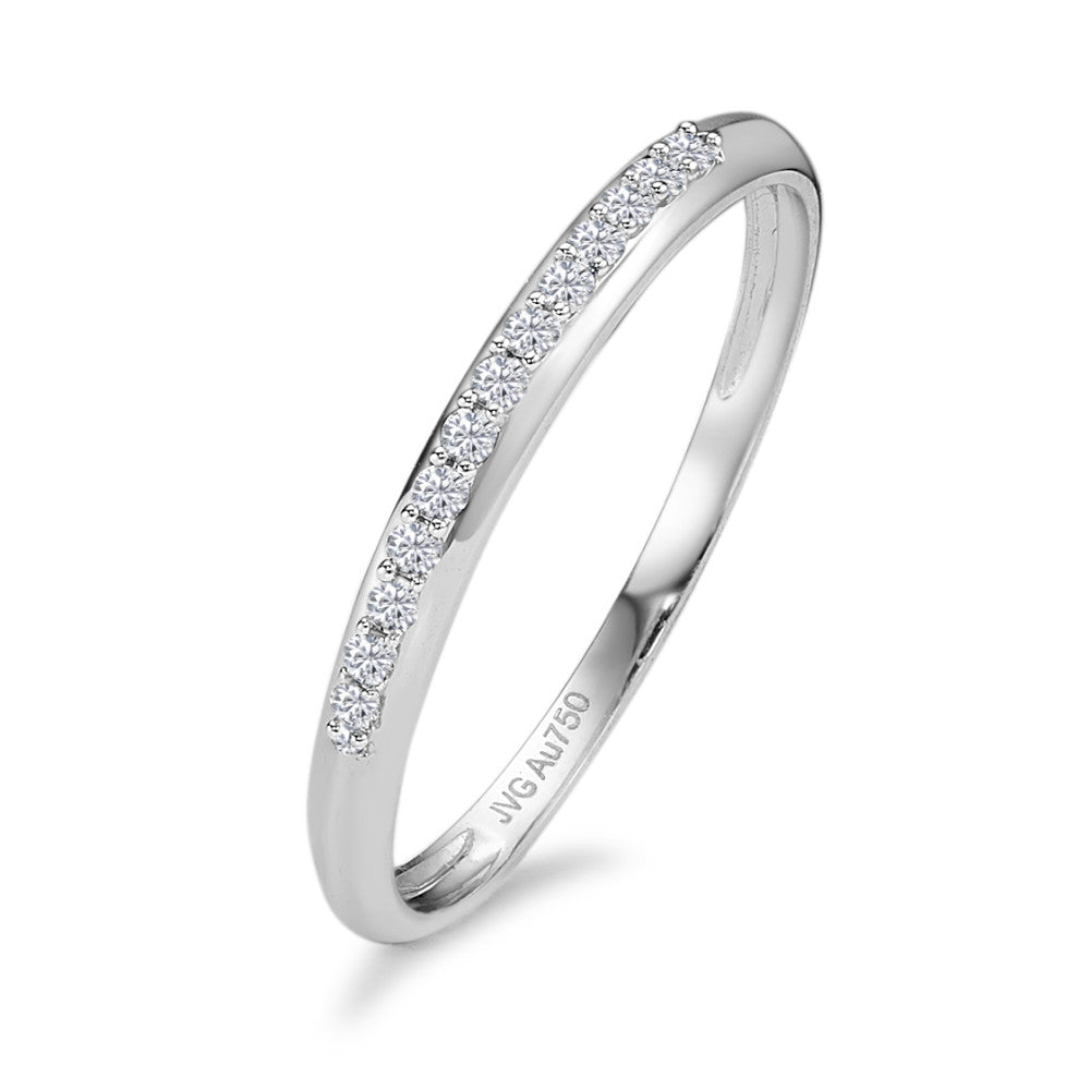 pierścionek pamięci złoto białe 750/18 K Diament 0.08 ct, 13 kamienie, w-si