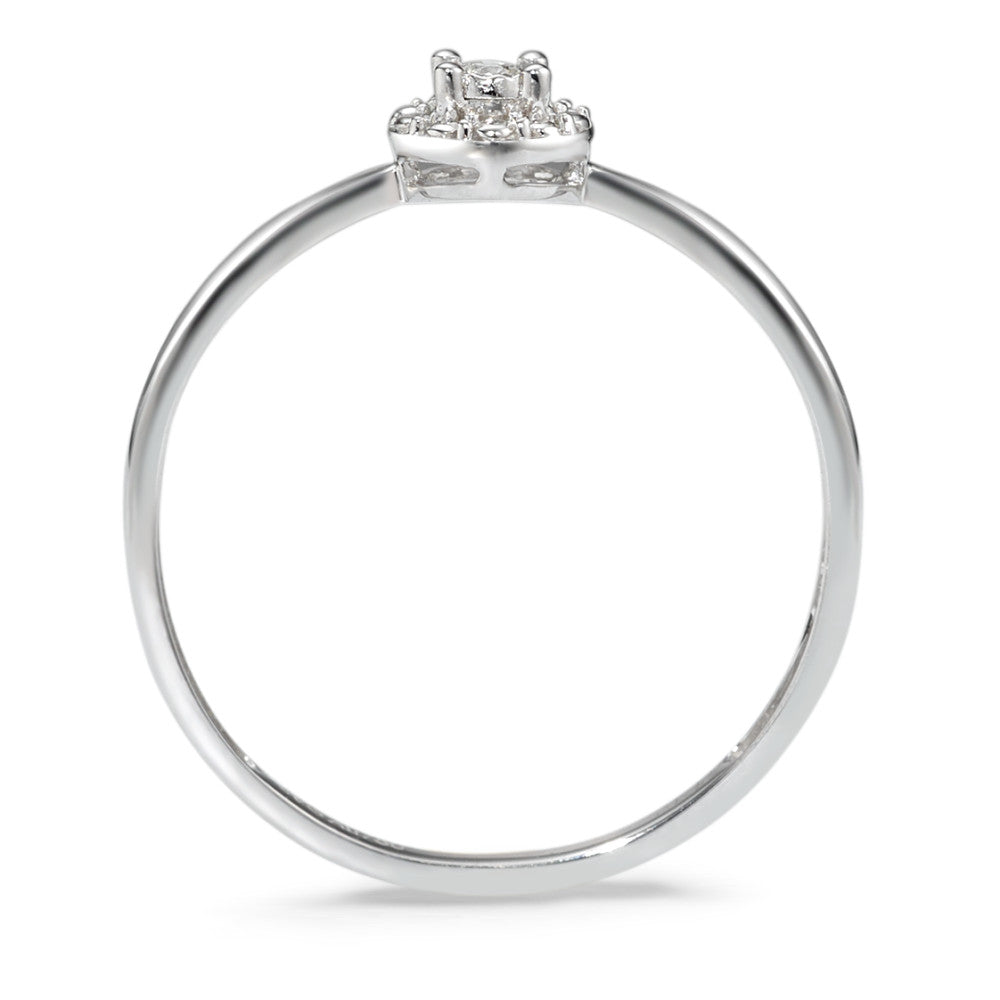 pierścionek solitär złoto białe 750/18 K Diament 0.02 ct, w-si