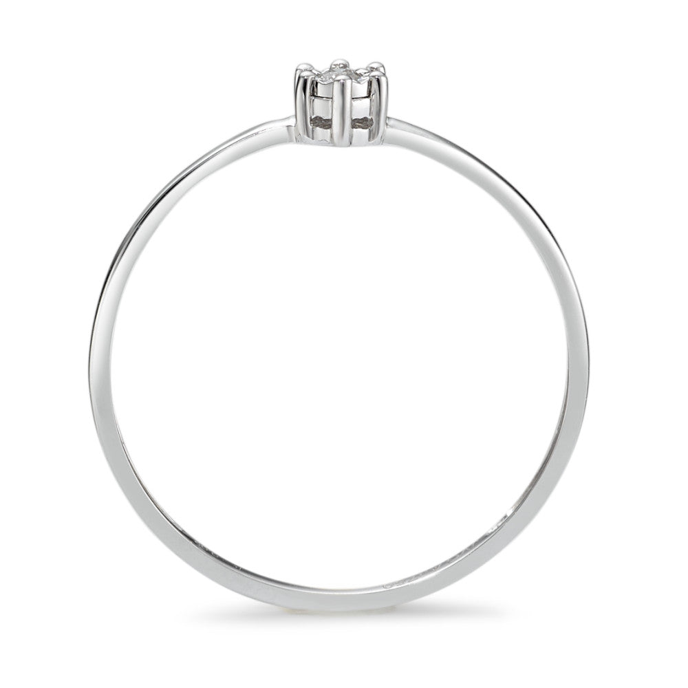 pierścionek solitär złoto białe 750/18 K Diament 0.02 ct, w-si