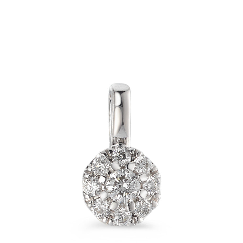 wisiorek złoto białe 750/18 K Diament 0.20 ct, 9 kamienie, w-si Ø6.5 mm