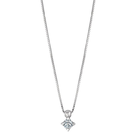 kolia złoto białe 750/18 K Diament 0.10 ct, w-si 39-42 cm Ø3.3 mm