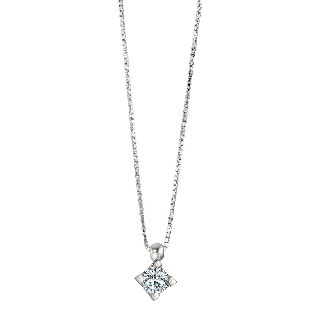 kolia złoto białe 750/18 K Diament 0.14 ct, w-si 39-42 cm Ø3.7 mm