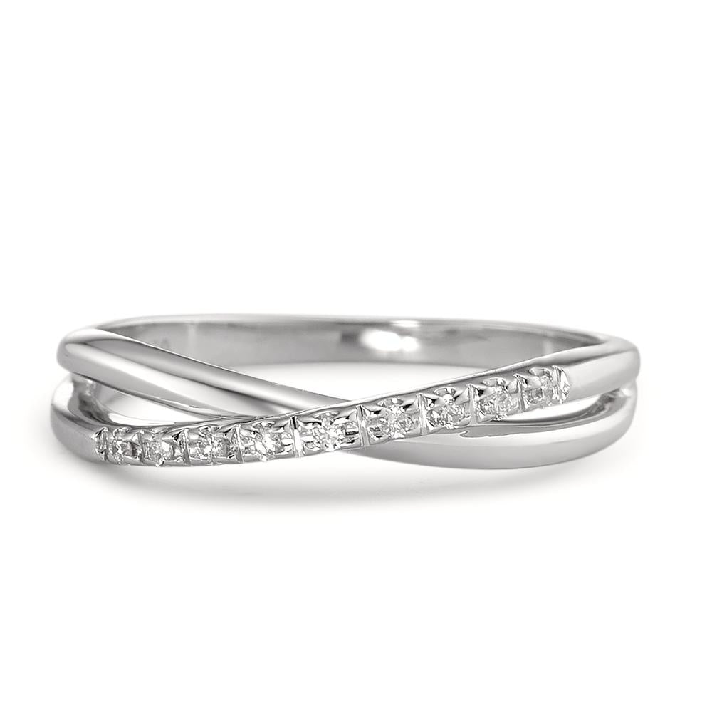 pierścionek złoto białe 750/18 K Diament 0.05 ct, 9 kamienie, w-si