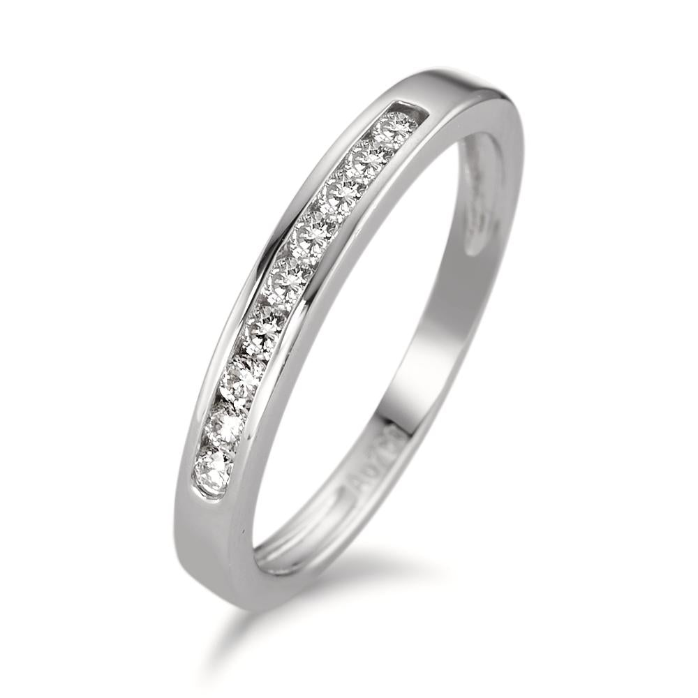 pierścionek pamięci złoto białe 750/18 K Diament 0.18 ct, 9 kamienie, w-si