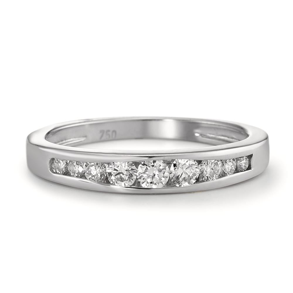 pierścionek pamięci złoto białe 750/18 K Diament 0.18 ct, 9 kamienie, w-si