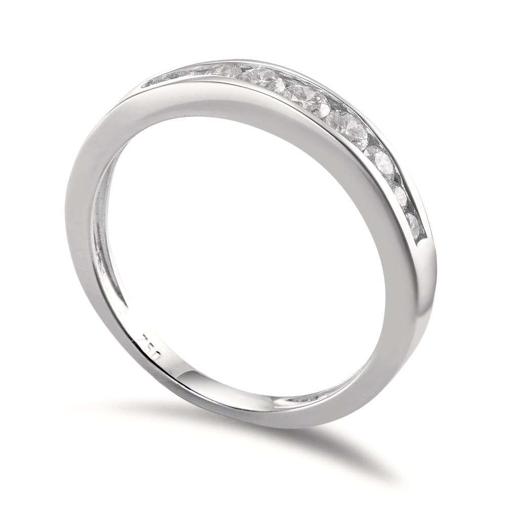 pierścionek złoto białe 750/18 K Diament 0.35 ct, 9 kamienie, w-si