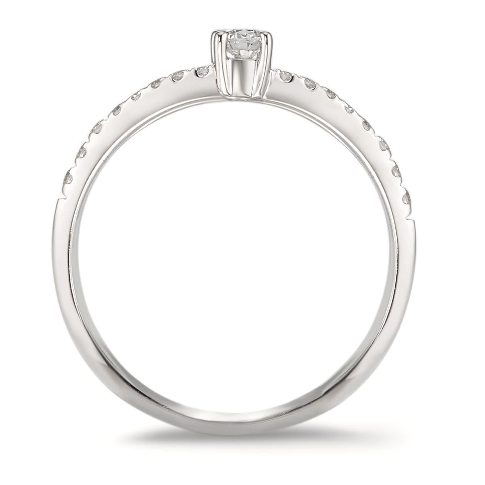 pierścionek złoto białe 750/18 K Diament 0.09 ct, 19 kamienie, w-si