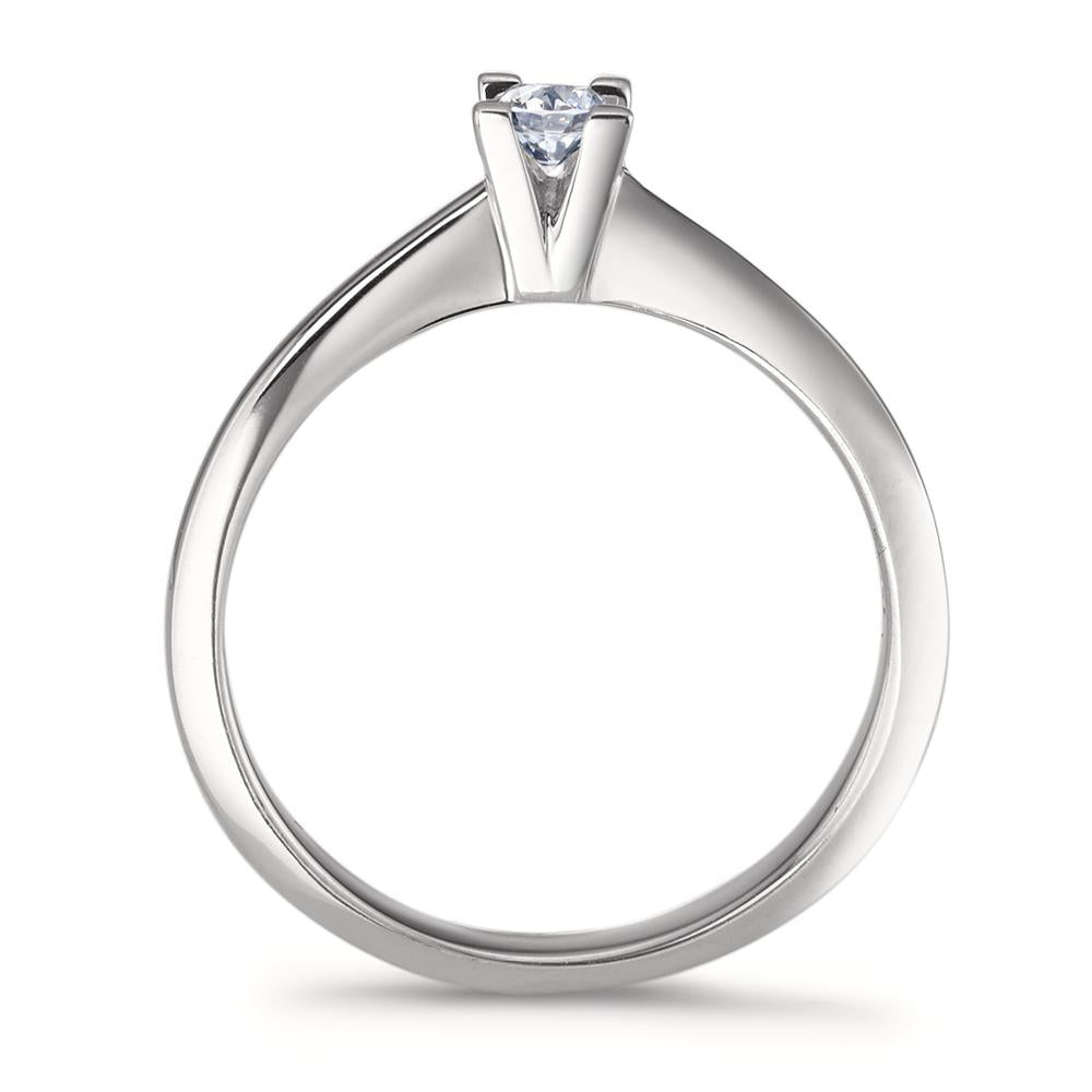 pierścionek solitär złoto białe 750/18 K Diament 0.15 ct, w-si