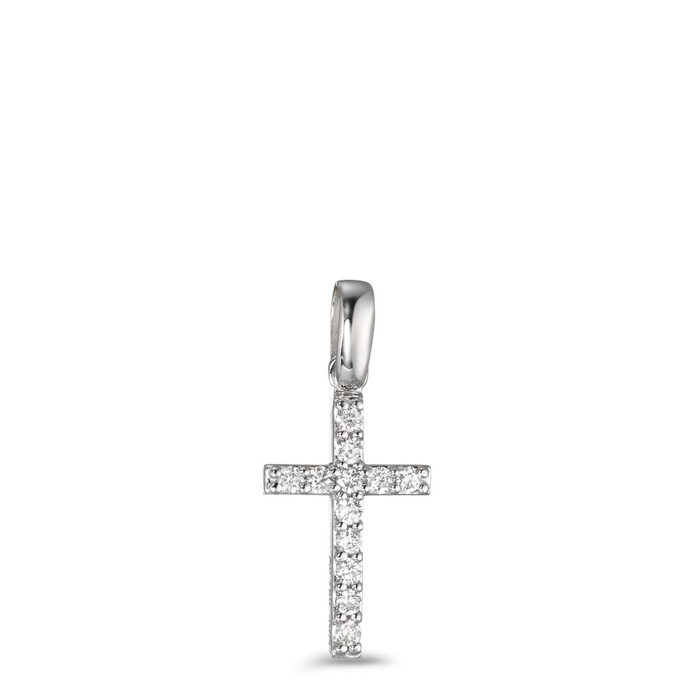 wisiorek złoto białe 750/18 K Diament 0.12 ct, 12 kamienie, w-si Przechodzić