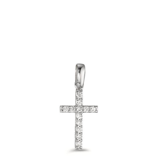 wisiorek złoto białe 750/18 K Diament 0.12 ct, 12 kamienie, w-si Przechodzić