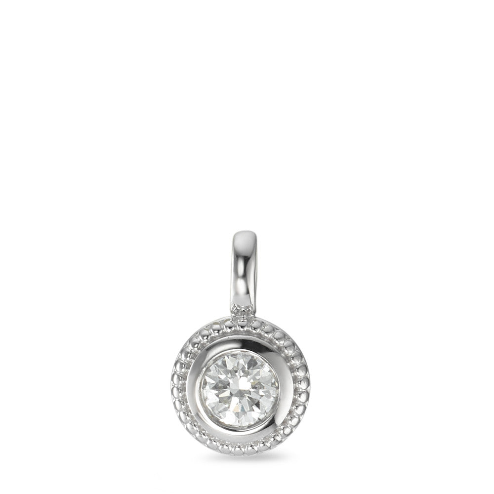 wisiorek złoto białe 750/18 K Diament 0.15 ct, w-si Ø6 mm