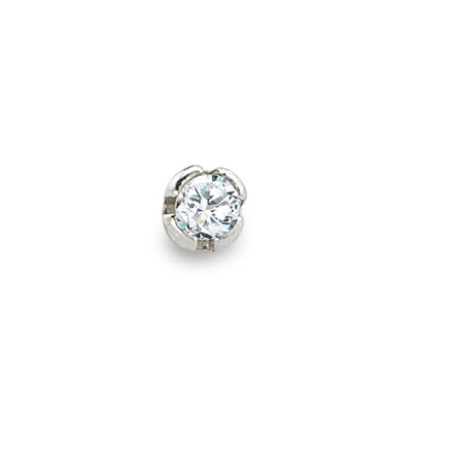 kolczyk w nosie złoto białe 750/18 K Diament biały, 0.01 ct, w-si Ø1.8 mm