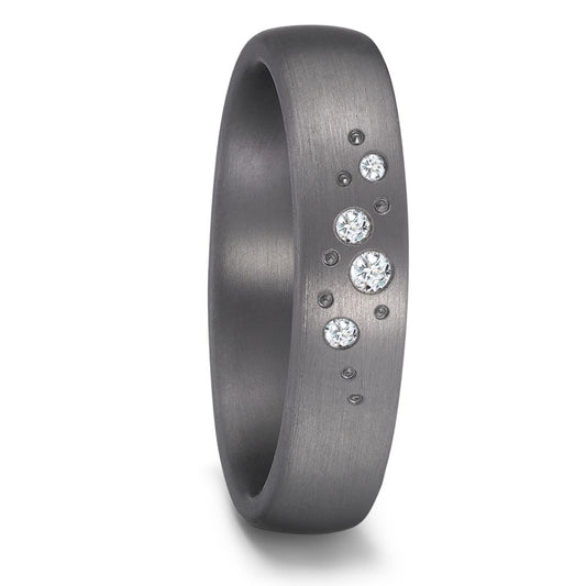 obrączka partnerska tantal 999 Diament 0.045 ct, 4 kamienie, w-si