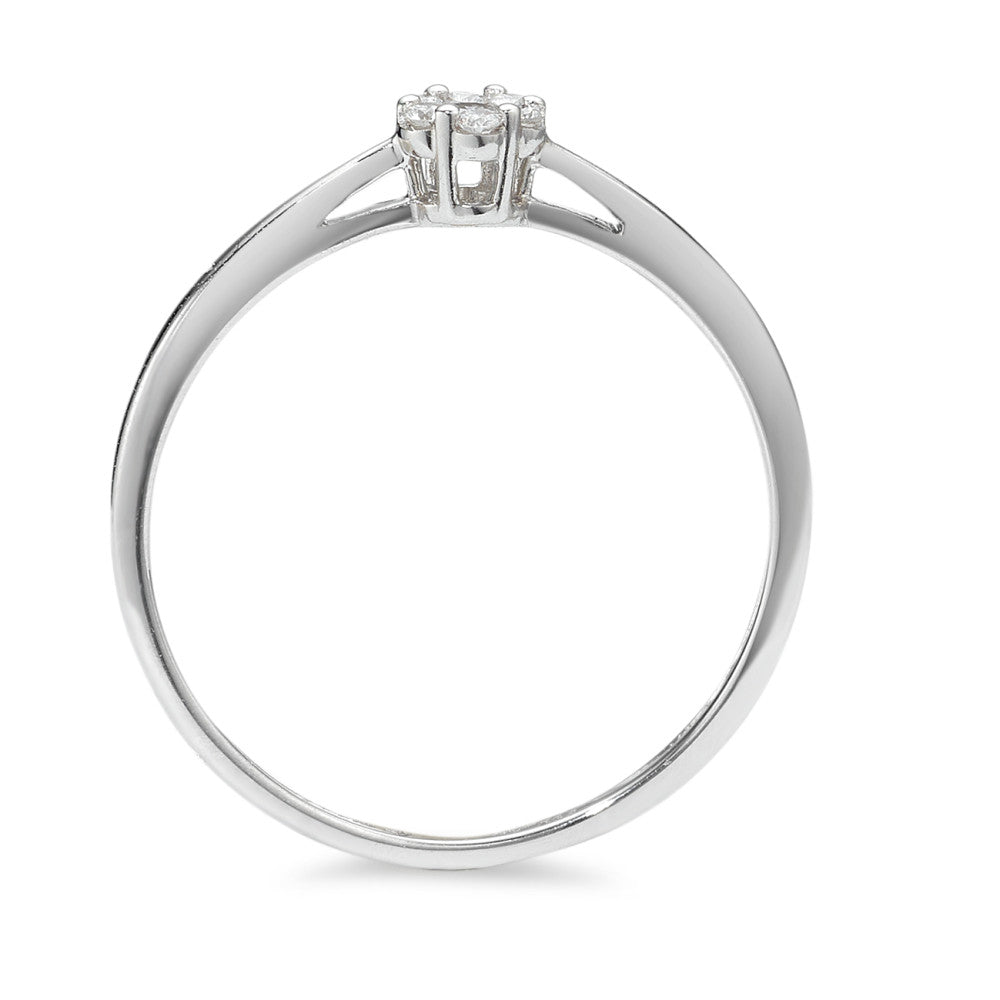 pierścionek solitär złoto białe 585/14 K Diament 0.07 ct, 7 kamienie, w-si