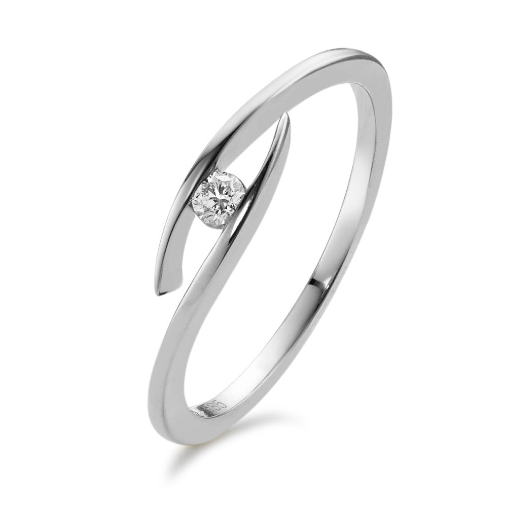 pierścionek złoto białe 585/14 K Diament 0.05 ct, w-si