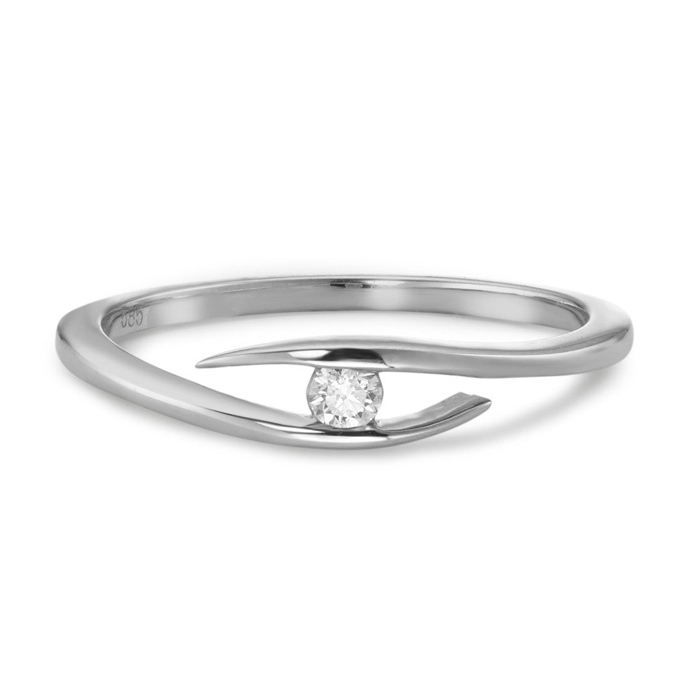 pierścionek złoto białe 585/14 K Diament 0.05 ct, w-si