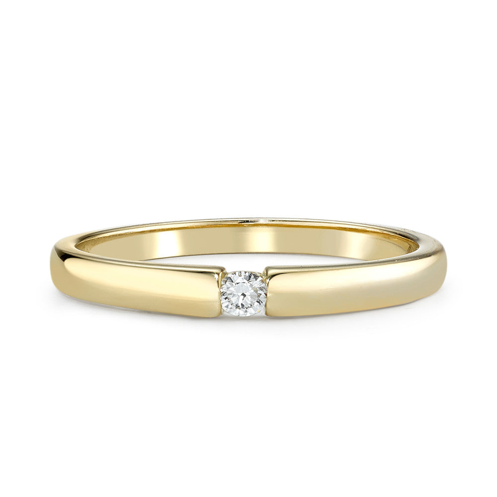 pierścionek solitär złoto żółte 585/14 K Diament 0.03 ct, w-si